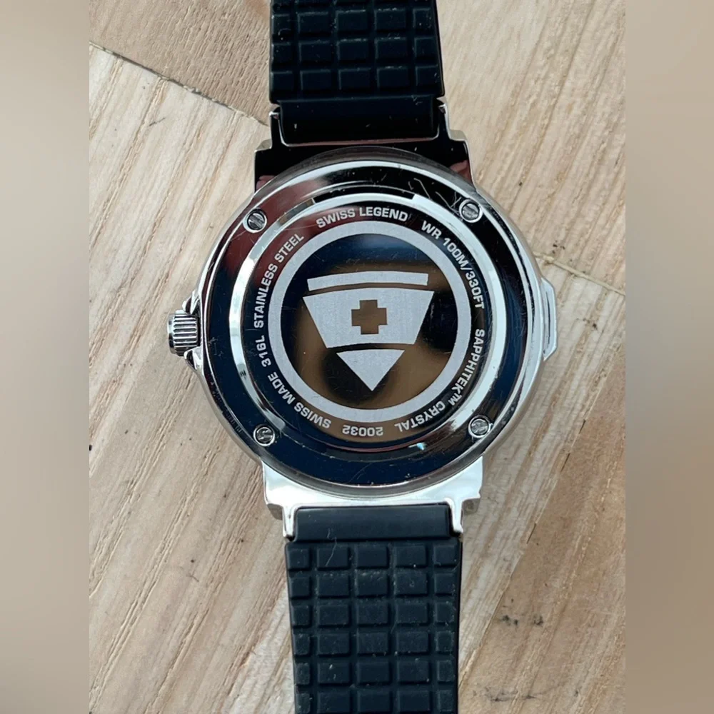 Swiss Legend Diamonds Ladies Watch Pearl Dial Date Window Poly Strap IOB